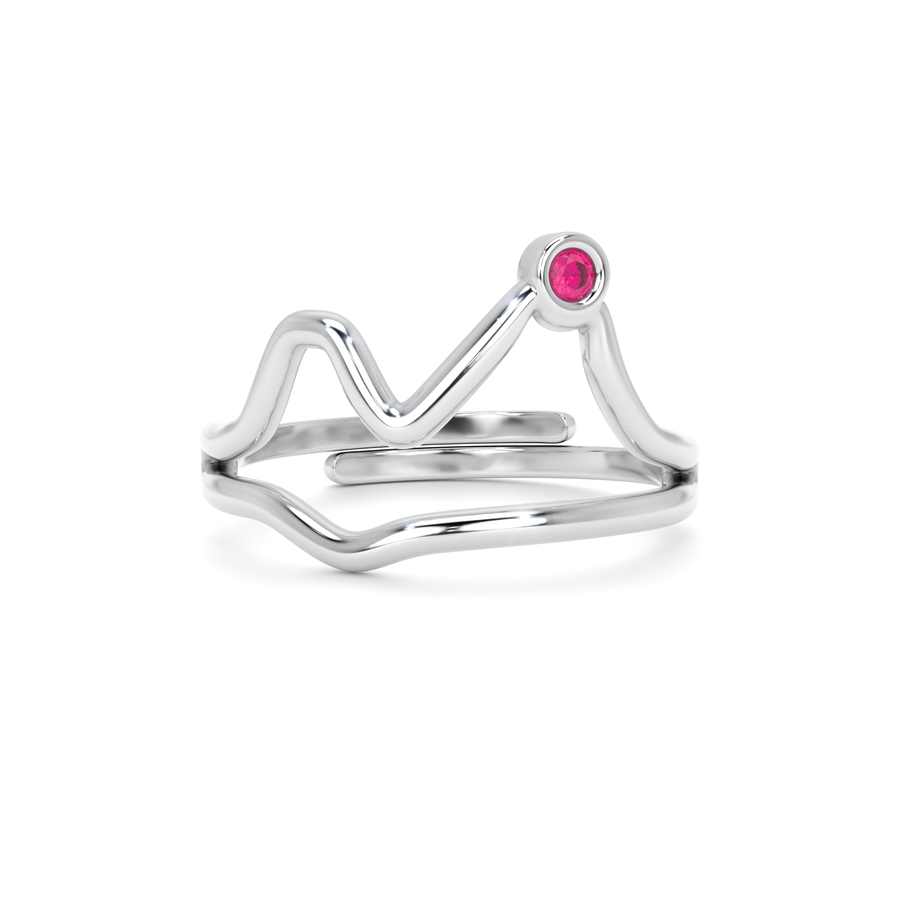 Anello Vesuvio con Pietra Rossa