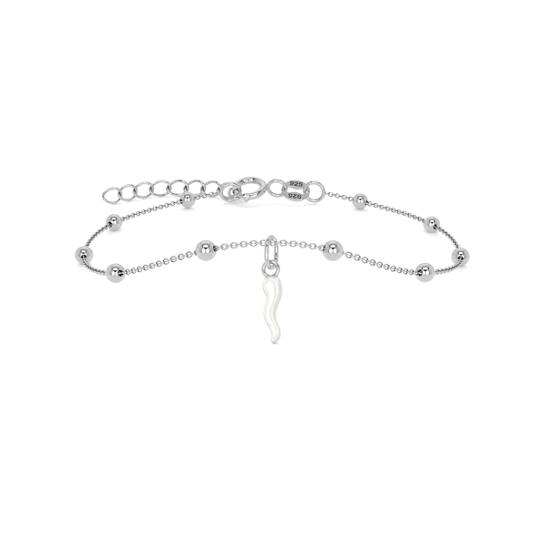 Bracciale Cornetto Portafortuna Argento Regolabile
