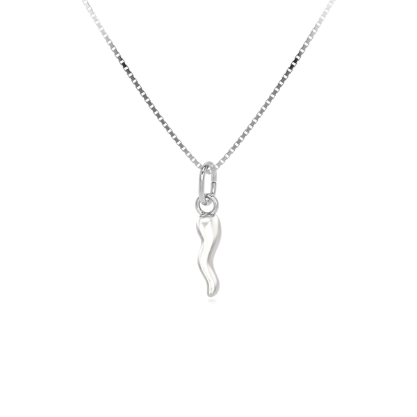 Collana Cornetto Portafortuna Argento